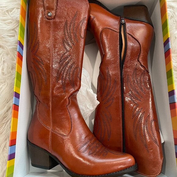 Cowgirl Tall Brown Boots - Size 37 - Picture 2 of 7